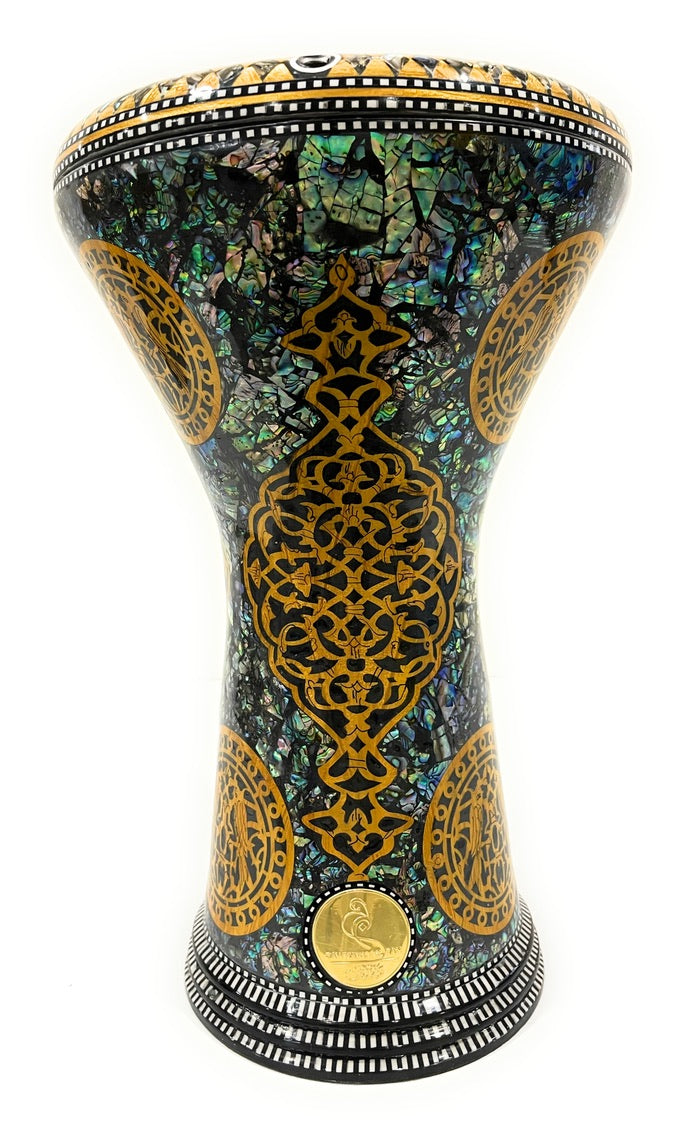 17" Gawharet El Fan Premium Blue Mother of pearl Darbuka Doumbek - PCDB004