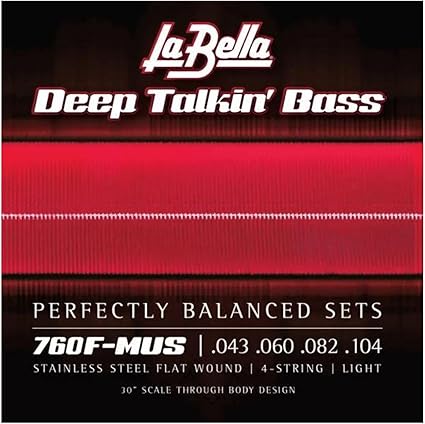 LaBella 760F-MUS Stainless Steel Flat Wound Bass Strings, Custom