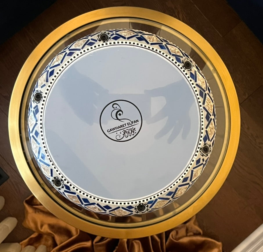 17" Gawharet El Fan Premium Blue Mother of pearl Darbuka Doumbek - PCDB004
