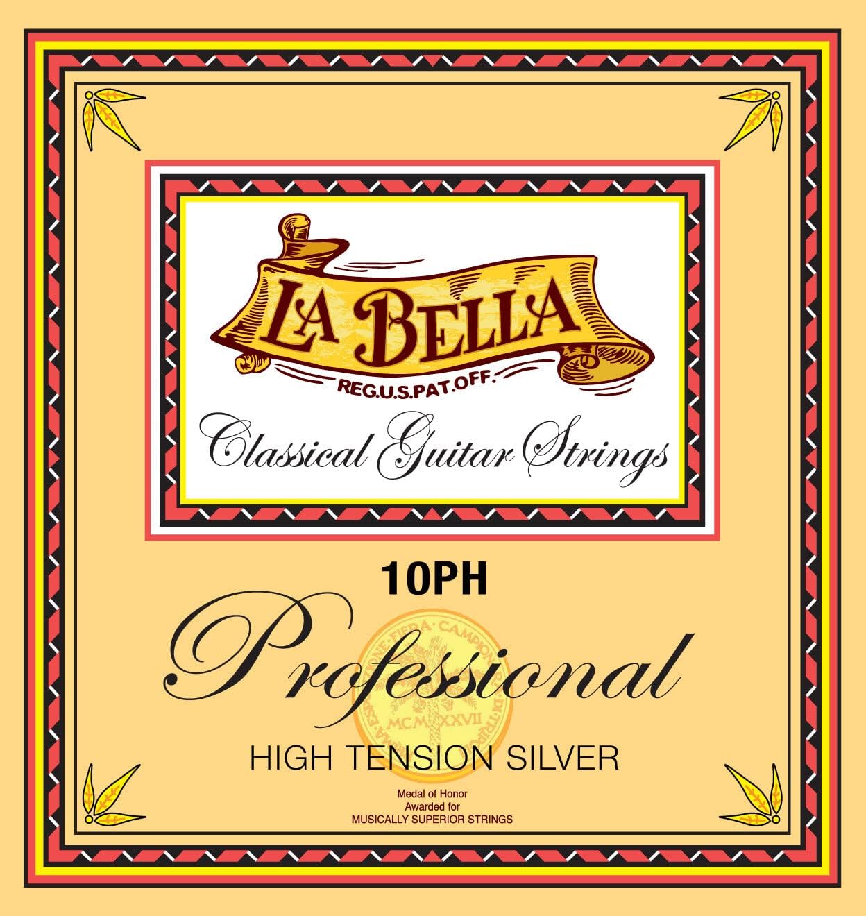 La Bella 10PH Professional Silver Classical Guitar Strings - High Tension