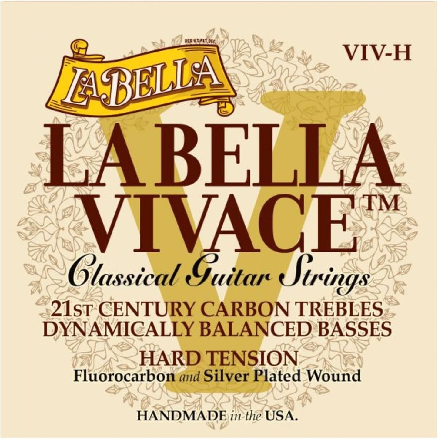 La Bella VIV-H Vivace Fluorocarbon Classical Guitar Strings - Hard Tension