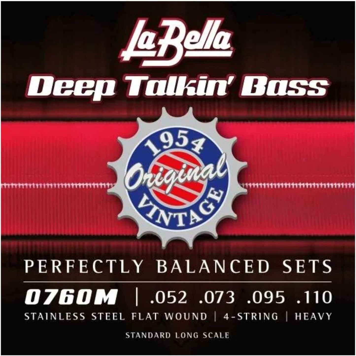 La Bella 0760M Deep Talkin' Bass 1954 Original Style Flatwound Bass Guitar Strings - .052-.110 Standard