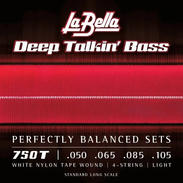 La Bella 750T Deep Talkin' White Nylon Tapewound Bass Guitar Strings - Light 50-105