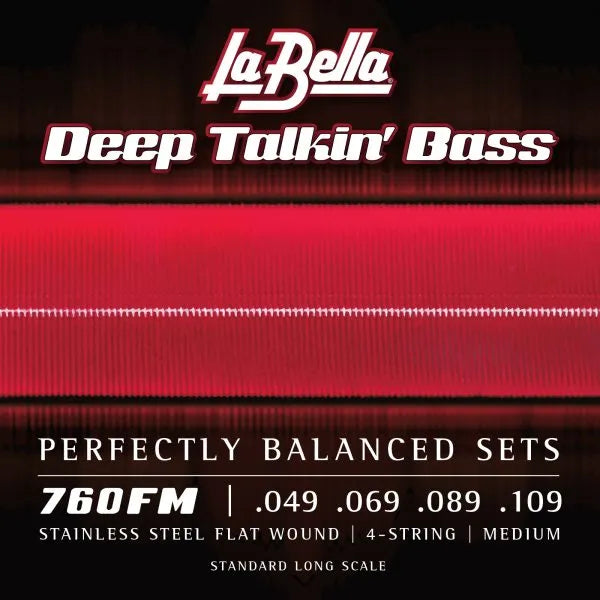 La Bella 760FM Deep Talkin' Bass Flatwound Bass Guitar Strings - Medium 49-109