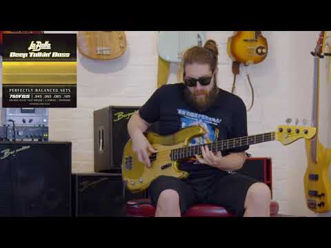 La Bella 760FGS Deep Talkin' Bass Gold Flats Electric Bass Guitar Strings - Standard 45-105