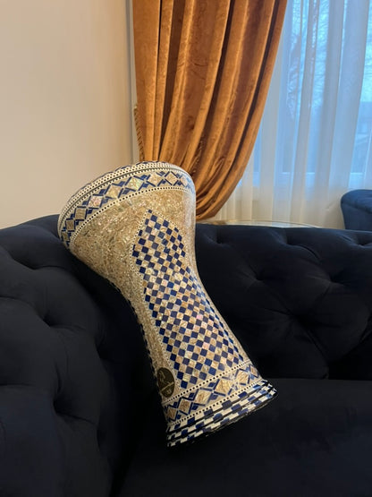 17" Gawharet El Fan Egyptian handmade Mother of pearl Darbuka Drum (Tabla Doumbek) Model: PCDW009 Azure Iwan