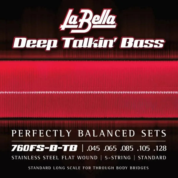 La Bella 760FS-B-TB Deep Talkin' Bass Flats – Estándar 45-105, 5 cuerdas, a través del cuerpo