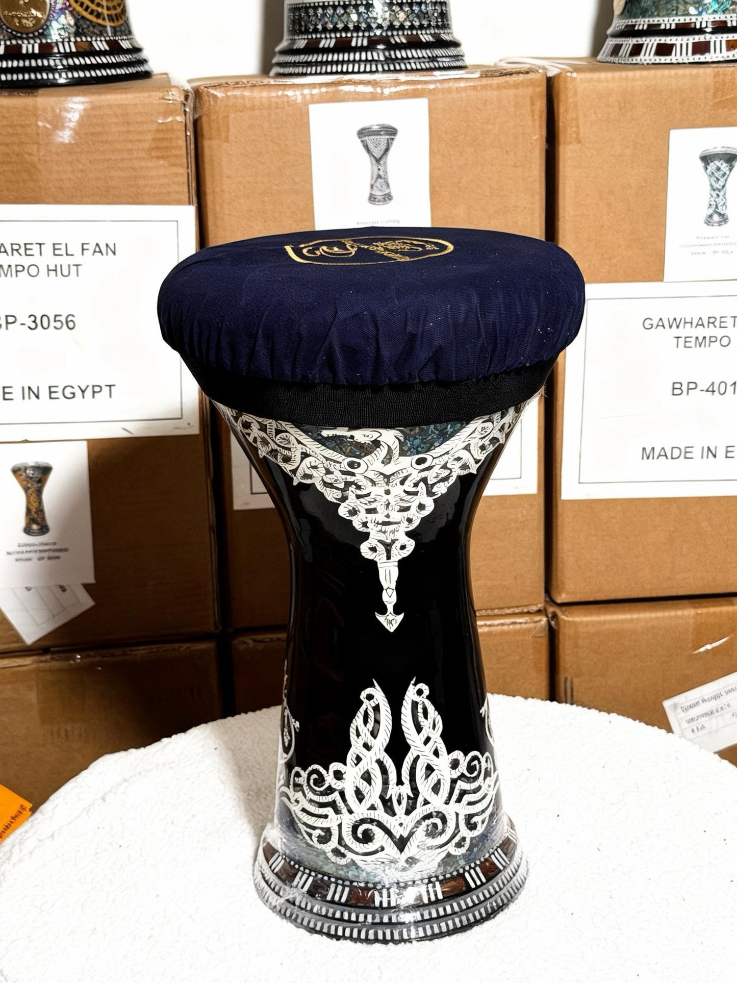Gawharet El Fan 17" Blue Pearl Darbuka - Anqa Obsidian