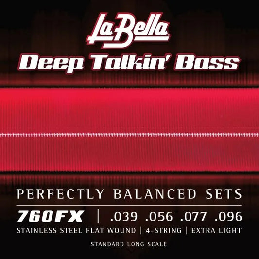 La Bella 760FX Deep Talkin' Bass Flats Bass Guitar Strings - .039-.096 4-string Extra Light