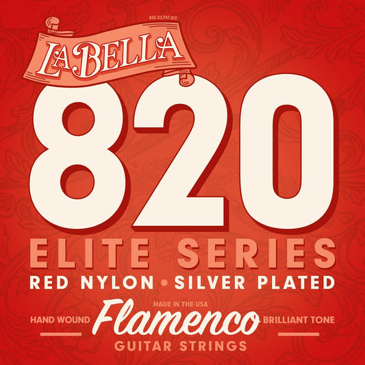 La Bella 820 Elite Red Nylon Flamenco Guitar Strings - Medium Tension