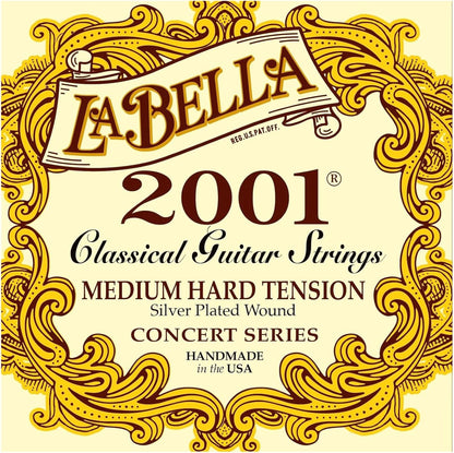 La Bella 2001 Medium Hard Tension Silver-Plated wound Classical Guitar Strings