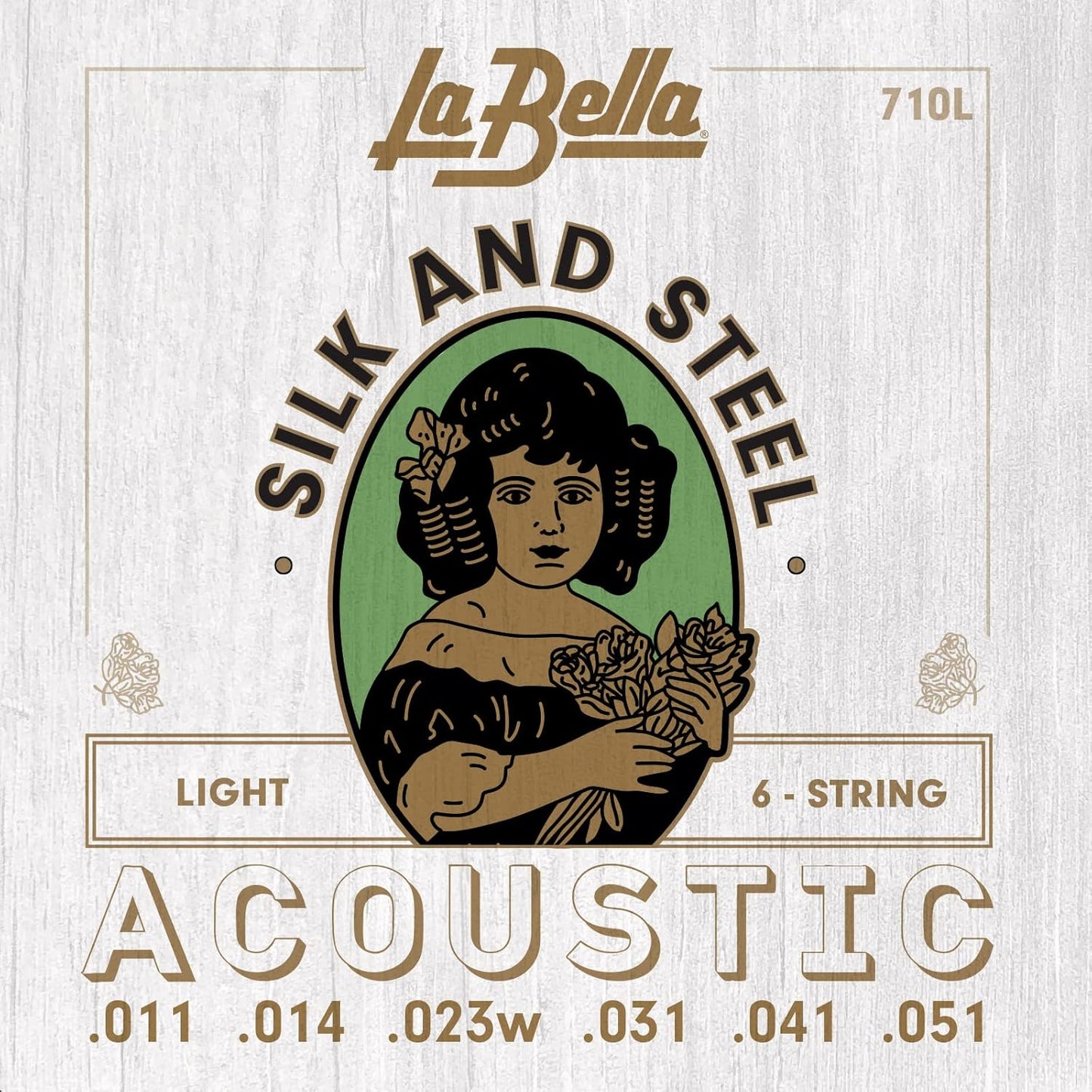 La Bella 710L Silk & Steel Acoustic Guitar Strings - 6 String Light 11-51