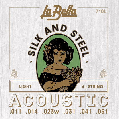 La Bella 710L Silk & Steel Acoustic Guitar Strings - 6 String Light 11-51