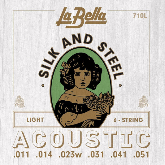 La Bella 710L Silk & Steel Acoustic Guitar Strings - 6 String Light 11-51