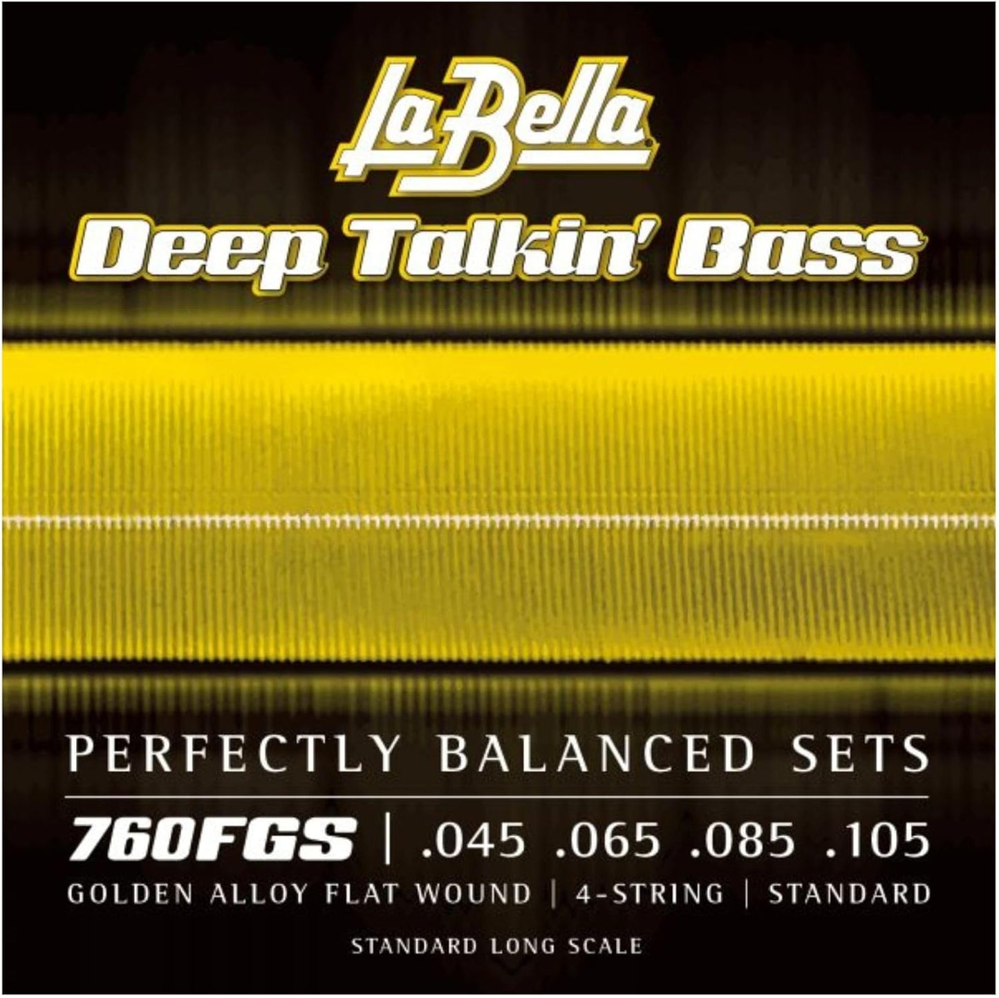 La Bella 760FGS Deep Talkin' Bass Gold Flats Electric Bass Guitar Strings - Standard 45-105