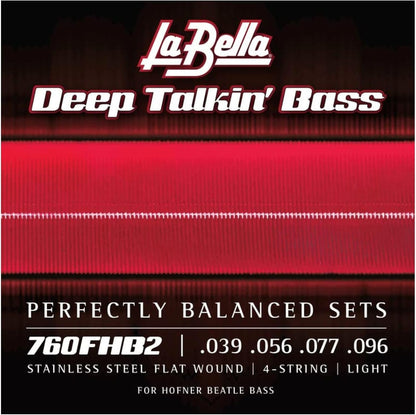 La Bella 760FHB2 Deep Talkin' Beatle Bass Flatwound Bass Guitar Strings - Light 39-96