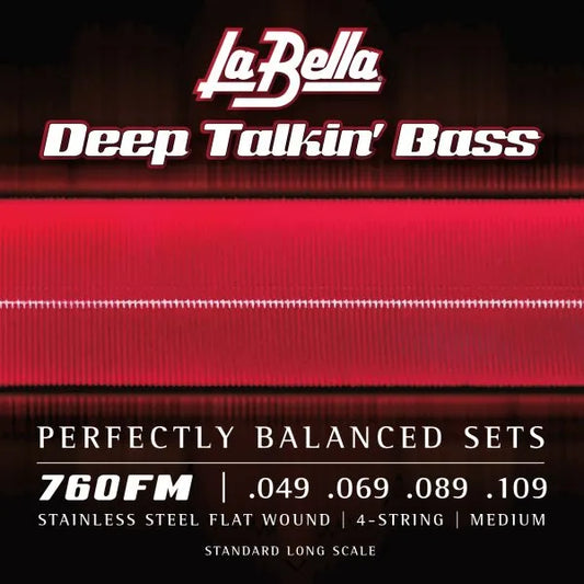 La Bella 760FM Deep Talkin' Bass Flatwound Bass Guitar Strings - Medium 49-109