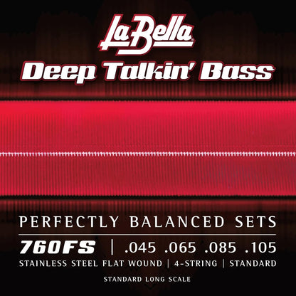 La Bella 760FS Deep Talkin' Bass Flatwound Bass Guitar Strings - Standard 45-105