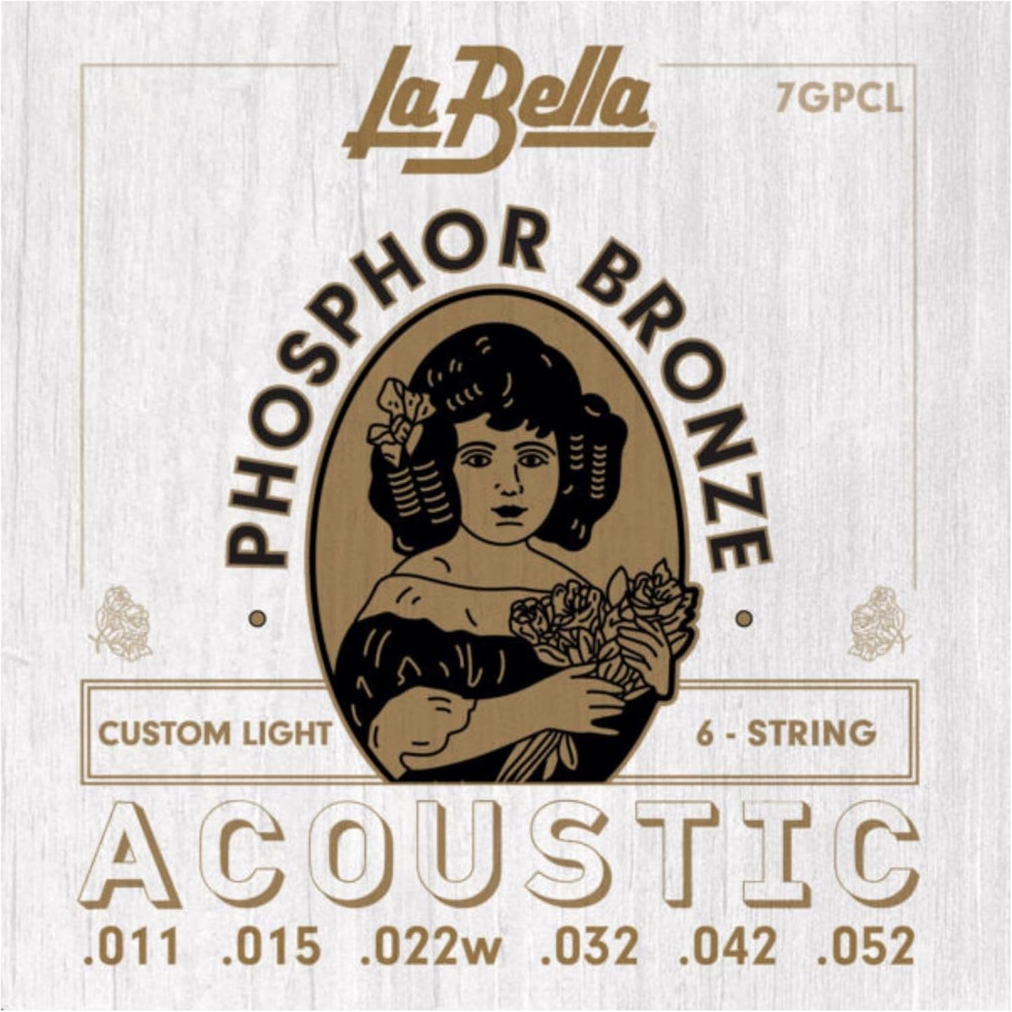 La Bella 7GPCL Phosphor Bronze - Acoustic Guitar Strings - .011-.052 Custom Light