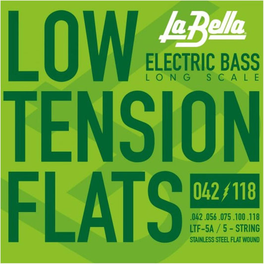 La Bella LTF-5A Low Tension Flexible Flats Bass Guitar Strings - 42-118 Light 5-string